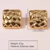 1 Pair Elegant Retro Sector Square Rhombus 304 Stainless Steel Imitation Gold Electroplating Ear Studs