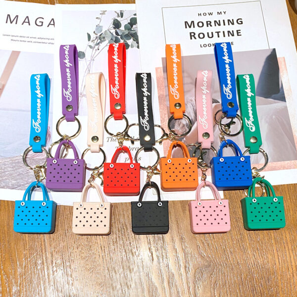 Wholesale Cute simulation bag keychain mini bag pendant car key chain soft rubber small bag claw machine small gift