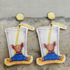 oly-3b742f44e8159b21ba2d818eb07268c1 Wholesale Mouse Cheese Earrings Bright Gold Stainless Steel Base Steel Pin Earrings