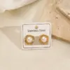 Color Retention Electroplated Acrylic Pearl Flower Square Heart Shaped Earrings Fashionable Women's Jewelry Accessory