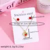 Wholesale Jewelry Sweet Cherry Strawberry 304 Stainless Steel Plating Jewelry Set Cable Chain