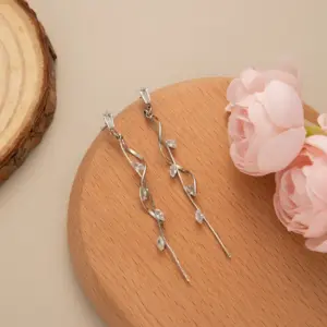 E2551-2/Silver-White Diamond Inlay