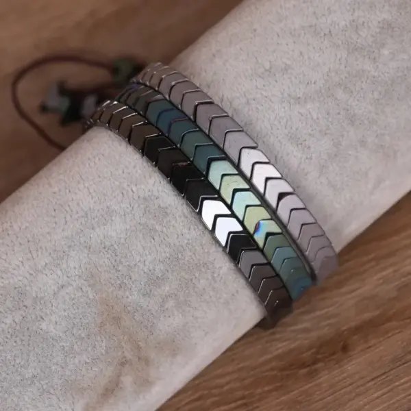 Wholesale Simple Style Geometric Hematite Plating Bracelets 1 Piece