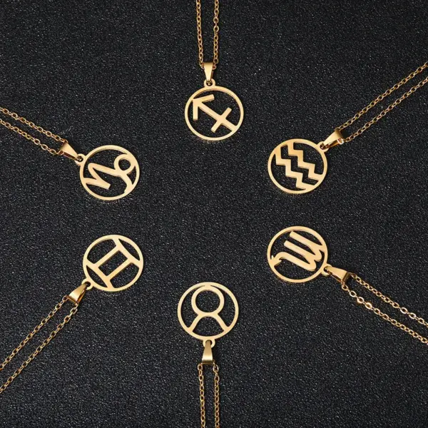 Water Plating 18K Gold Plated Constellation Stainless Steel Simple Style 304 Stainless Steel Necklace