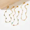 Wholesale PVD Coated Real Gold Plated 16K Gold White Gold Plated Gold Plating Round 304 Stainless Steel Simple Style Waterproof Non Tarnish Bracelets Anklet