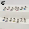 Wholesale 1 Piece Lip Rings Classic Style Colorful Water Droplets G23 Titanium Synthetic Opal Zircon Inlay Synthetic Opal Zircon