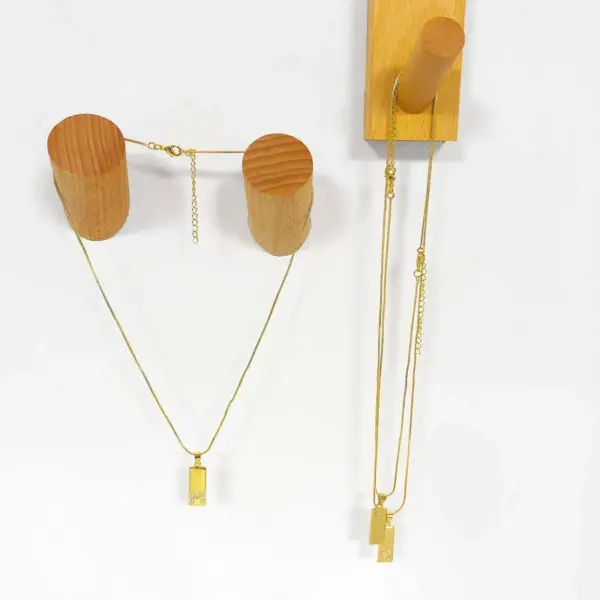 Copper Box Chain Letter Necklace