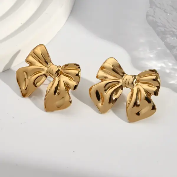 Wholesale Electroplating Golden Plated Irregular Square Leaves 304 Stainless Steel Casual Simple Style Polishing Plating Earrings