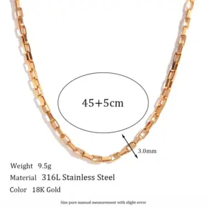 3mm Length Keel Chain-Gold Necklace