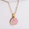 Wholesale PVD Coated 18K Gold Plated Letter 304 Stainless Steel Waterproof Non Tarnish 304 Stainless Steel Pendant Necklace