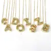 Wholesale Simple Style Classic Style Letter Copper 18k Gold Plated Pendant Necklace In Bulk