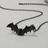oly-3bb4a926a3654a9e0b52ef867c20747b Wholesale European and American Popular Punk Black Bat Necklace Halloween Exaggerated Hip-Hop Clavicle Chain Personalized Simple Jewelry for Women