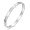 Wholesale Simple Style Solid Color Titanium Steel Plating Inlay Gold Plated Zircon Bangle