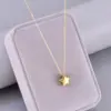 304 Stainless Steel Star PVD Coated 18K Real Gold Plated Elegant Simple Style Waterproof Non Tarnish Plating Cable Chain Pendant Necklace