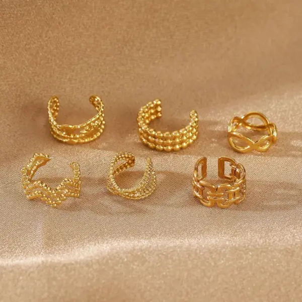 1 Piece Simple Style IG Style Geometric Plating 304 Stainless Steel Ear Cuffs