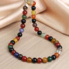 Wholesale Star with sweet cool romantic universe planet niche colorful agate stone beaded necklace holiday clavicle chain jewelry
