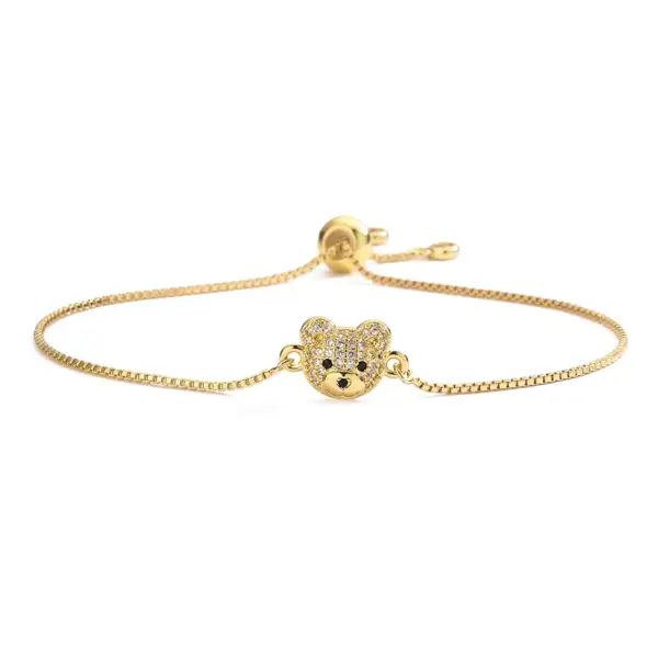 Wholesale Cute Commute Animal Copper Plating Inlay Zircon 18k Gold Plated Bracelets