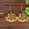 Wholesale Leather Thanksgiving Pumpkin Earrings