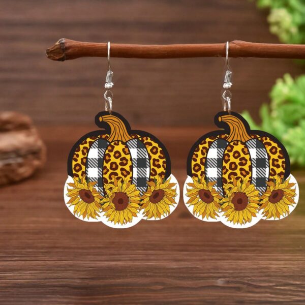Wholesale Leather Thanksgiving Pumpkin Earrings
