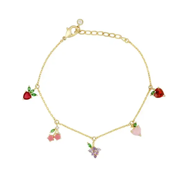 Copper Cable Chain Inlaid Zircon Ft Artificial Gemstones Bracelets