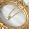 Wholesale PVD Coated Real Gold Plated 18K Gold Geometric 304 Stainless Steel Fashion Waterproof Non Tarnish 304 Stainless Steel Necklace