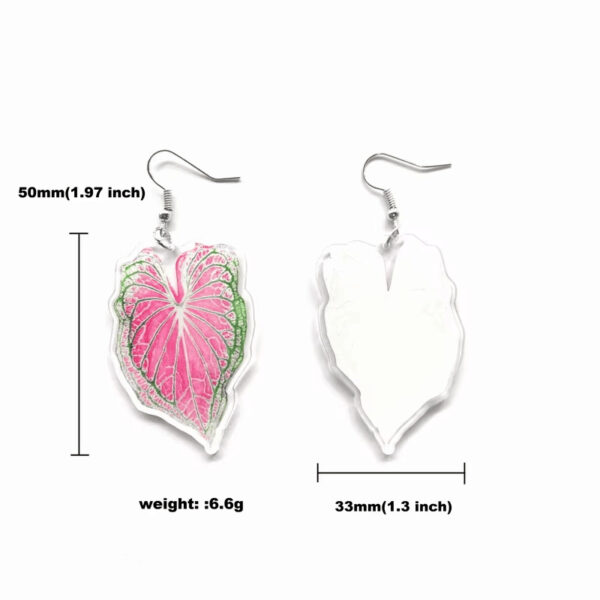 Wholesale Creative Temperament Exaggerated Acrylic Love Green Powder Leaf Turtle Leaf Summer Holiday Personalized Earrings