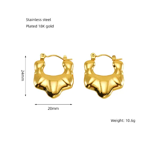 Wholesale 1 Pair Basic Modern Style Classic Style Geometric Heart Shape Eye Plating 304 Stainless Steel Hoop Earrings
