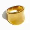 oly-3bd2abb86f029e4ceafeaf42a9d15858 Wholesale PVD Coated Real Gold Plated 18K Gold Solid Color 304 Stainless Steel Commute Waterproof Non Tarnish Rings