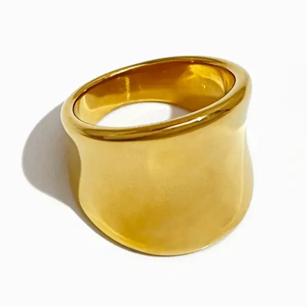 oly-3bd2abb86f029e4ceafeaf42a9d15858 Wholesale PVD Coated Real Gold Plated 18K Gold Solid Color 304 Stainless Steel Commute Waterproof Non Tarnish Rings