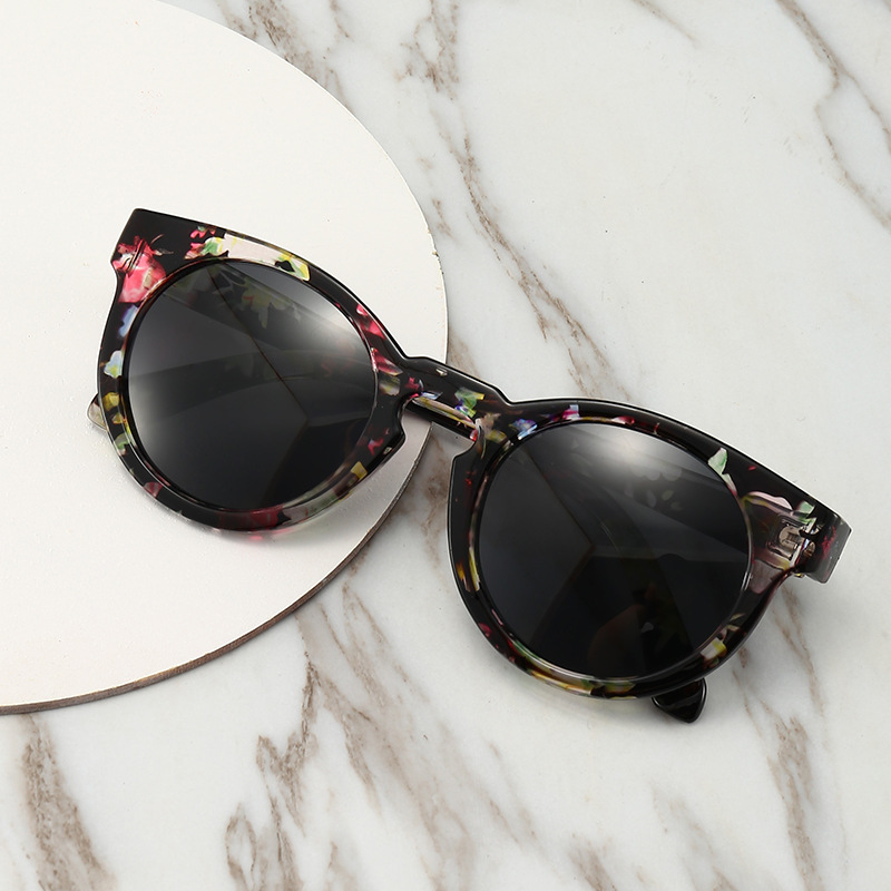 Wholesale Factory new retro larized sunglasses iving sunglasses women floral fashion trend European and American Amazon glasses