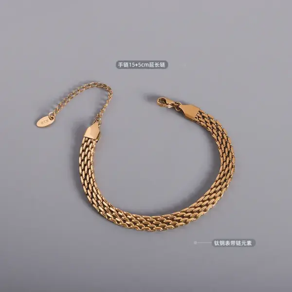 PVD Coated Real Gold Plated 18K Gold Geometric 304 Stainless Steel Fashion Waterproof Non Tarnish 304 Stainless Steel Bracelets