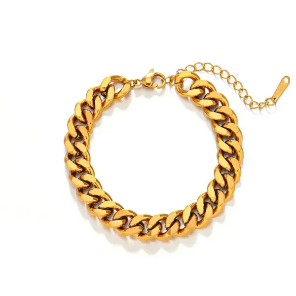 Wholesale Simple Style Geometric Solid Color Stainless Steel Plating Chain Bracelets