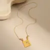 Wholesale Valentine's Day Gift Heart-shaped Souvenir Necklace Pendant Earrings High-end 304 Stainless Steel Jewelry Set 18K Real Gold Plated Vacuum Electroplating Natural Stone Zircon