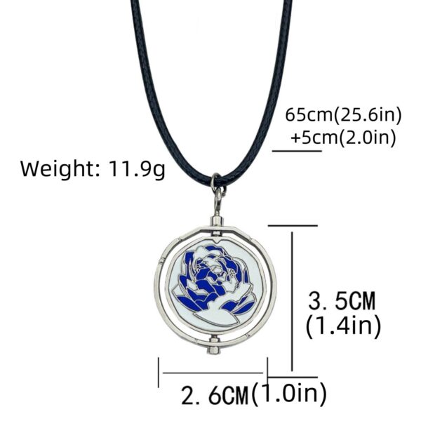 oly-3be98f4ebab7361a7ce3a9a0be58ad7a Wholesale Blue Rose Rotating Pendant Necklace