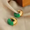 Wholesale 304 Stainless Steel Color Block PVD Coated 18K Real Gold Plated 18K Gold Hip-Hop Punk Waterproof Non Tarnish Enamel Plating Ear Cuffs