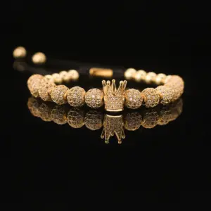 Gold Crown with White Zirconium Zirconium Ball