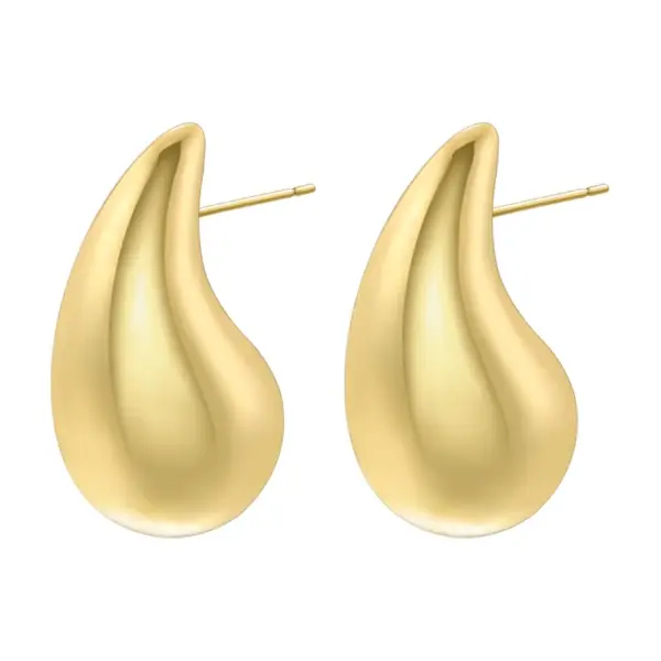 Wholesale 1 Pair Vintage Style Simple Style Streetwear Water Droplets Plating Copper 18k Gold Plated Ear Studs