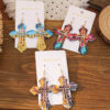 oly-3bee636b9e9dd84e40405a477819a072 Wholesale Western-style double cross earrings