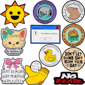 Wholesale Quote Brooch Cartoon Metal English Letter Badge