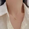 Wholesale Vacuum Plating Real Gold Plated Heart Shape Fish Tail 304 Stainless Steel Simple Style Waterproof Non Tarnish 304 Stainless Steel Necklace