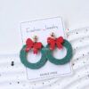 Wholesale Enameled Christmas wreath earrings