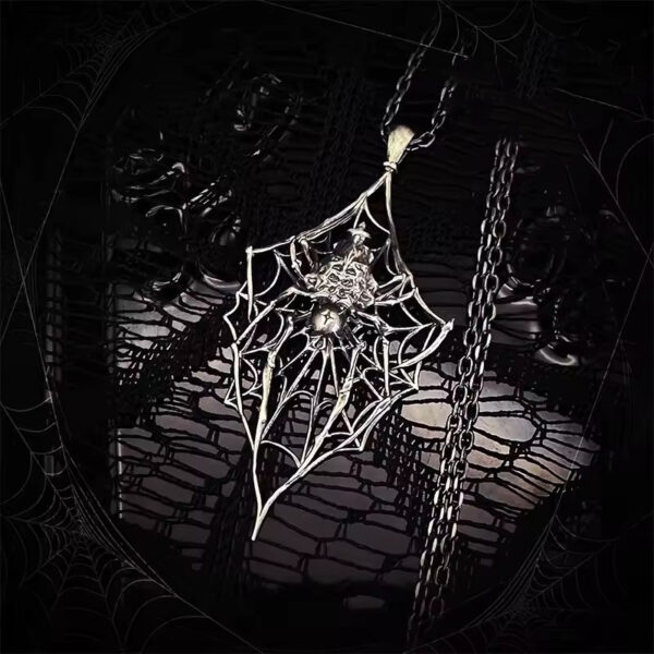 oly-3bf410942c0a385a88f5e0da07e71803 Wholesale New Dark Spider Pendant Necklace European and American Stylish Exaggerated Gothic Halloween Spider Web Jewelry