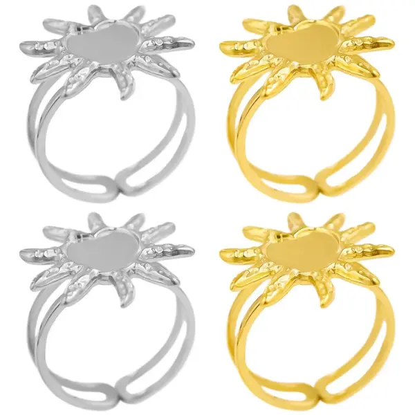 Wholesale Ion Plating (IP) Real Gold Plated 18K Gold Solid Color 304 Stainless Steel Simple Style Classic Style Waterproof Non Tarnish Rings