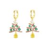 Wholesale Christmas tree zircon-encrusted earrings for women