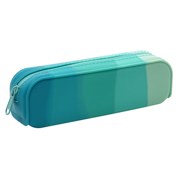 Wholesale Internet Popular Soft Silicone Pencil Case Creative Student Gradient Rectangular Silicone Pencil Case Simple Large Capacity Stationery