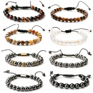 Wholesale Retro Geometric Natural Stone Wholesale Bracelets