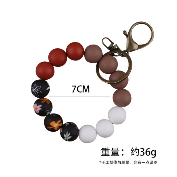 Wholesale Printed Silicone DIY Printed Beaded Bracelet Keychain Accessories