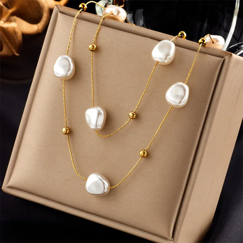 Wholesale PVD Coated Real Gold Plated 18K Gold Irregular 304 Stainless Steel Plastic INS Style Casual Waterproof Non Tarnish 304 Stainless Steel Layer