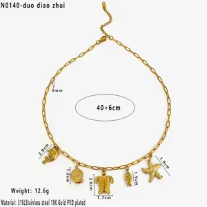 5 Kinds of Marine Necklace / Average Size / N0140
