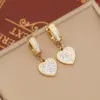 Wholesale 1 Pair Fashion Heart Shape Butterfly Stainless Steel Plating Zircon Dangling Earrings
